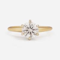 A 14K Yellow Gold Solitaire Diamond Ring