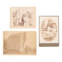 [African-Americana] Group of Photographs of African American Subjects incl. Carte de Visite of Overseer's Quarter and Domestic Workers