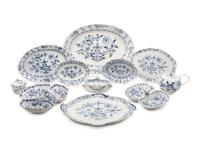 A Meissen Blue Onion Porcelain Dinner Service