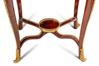 A Pair of Louis XVI Style Gilt Bronze Mounted Marble-Top Tables