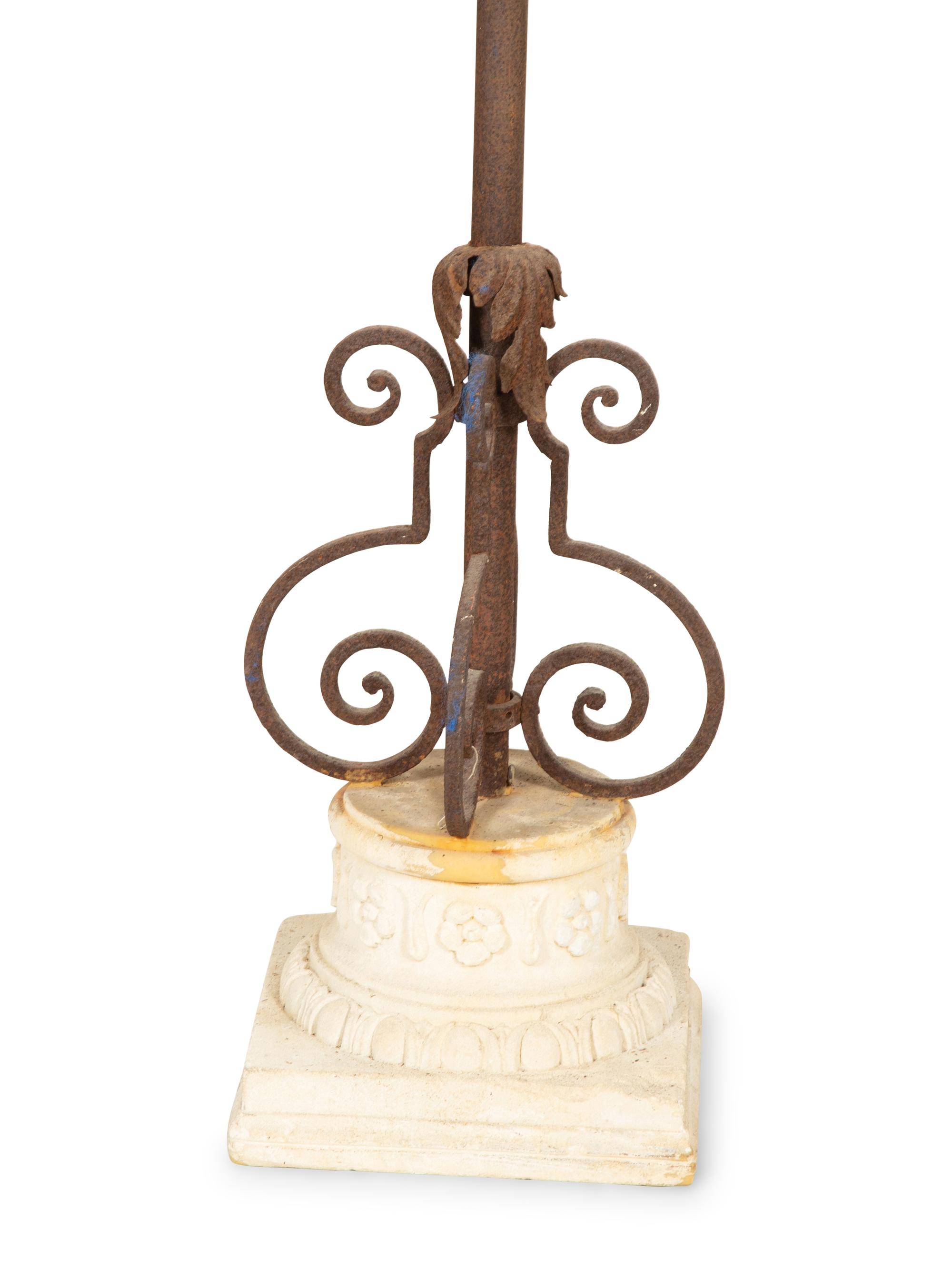 A Pair of Gilt Metal Gondola Style Floor Lamps