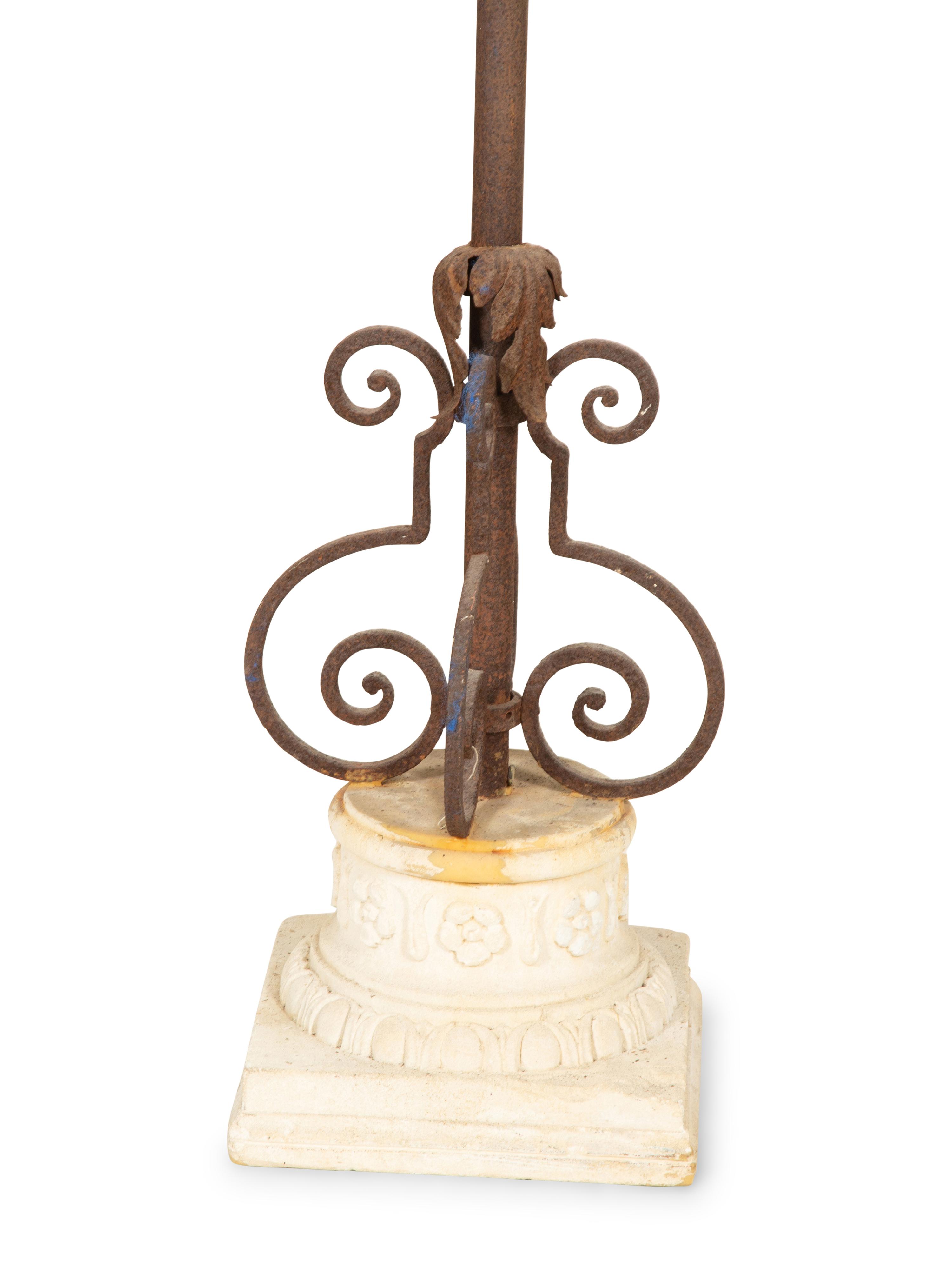 A Pair of Gilt Metal Gondola Style Floor Lamps