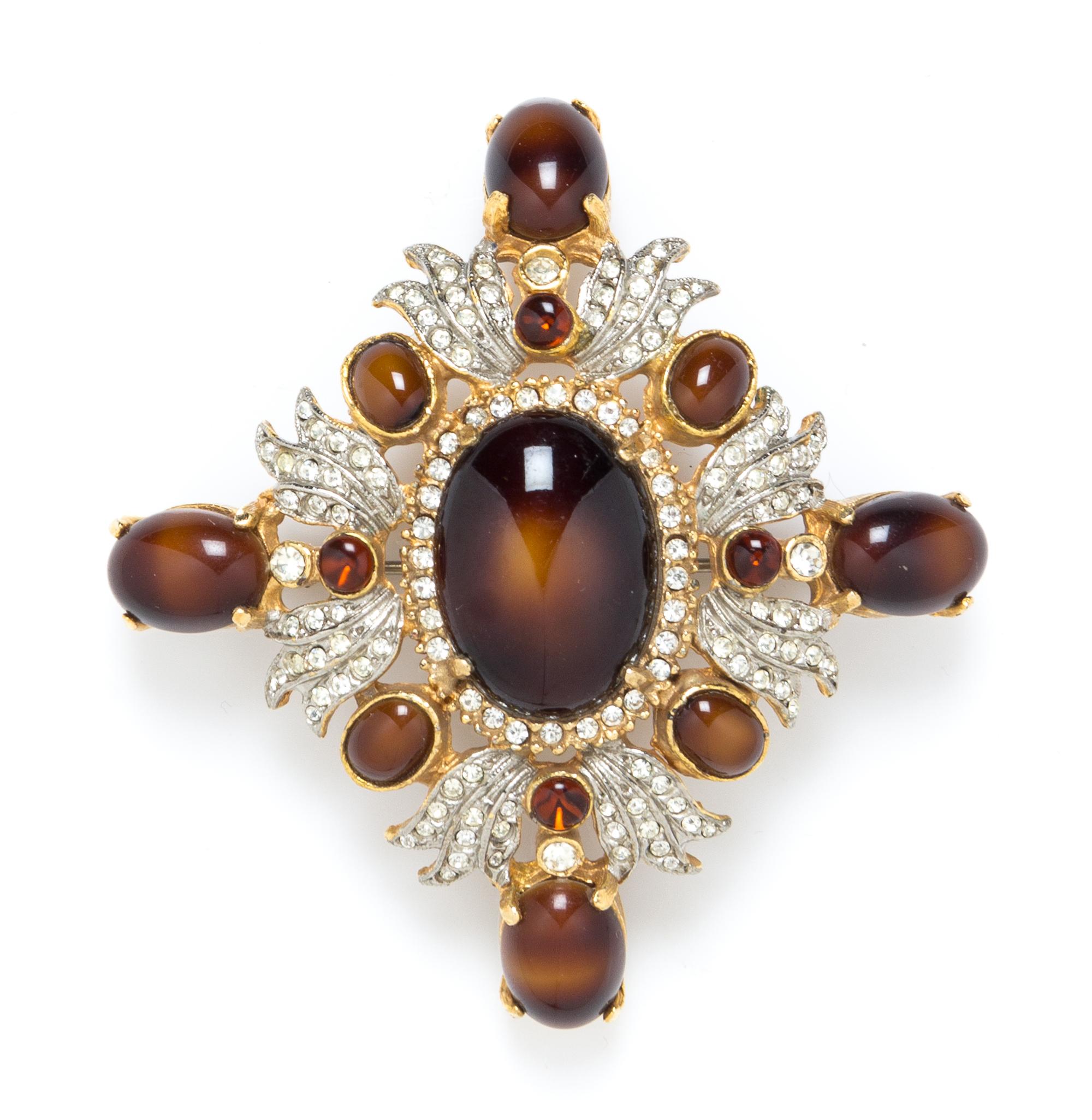 A Kenneth Jay Lane Rhinestone Brooch, 3" x 3".