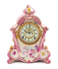 A Royal Bonn Porcelain Mantel Clock
