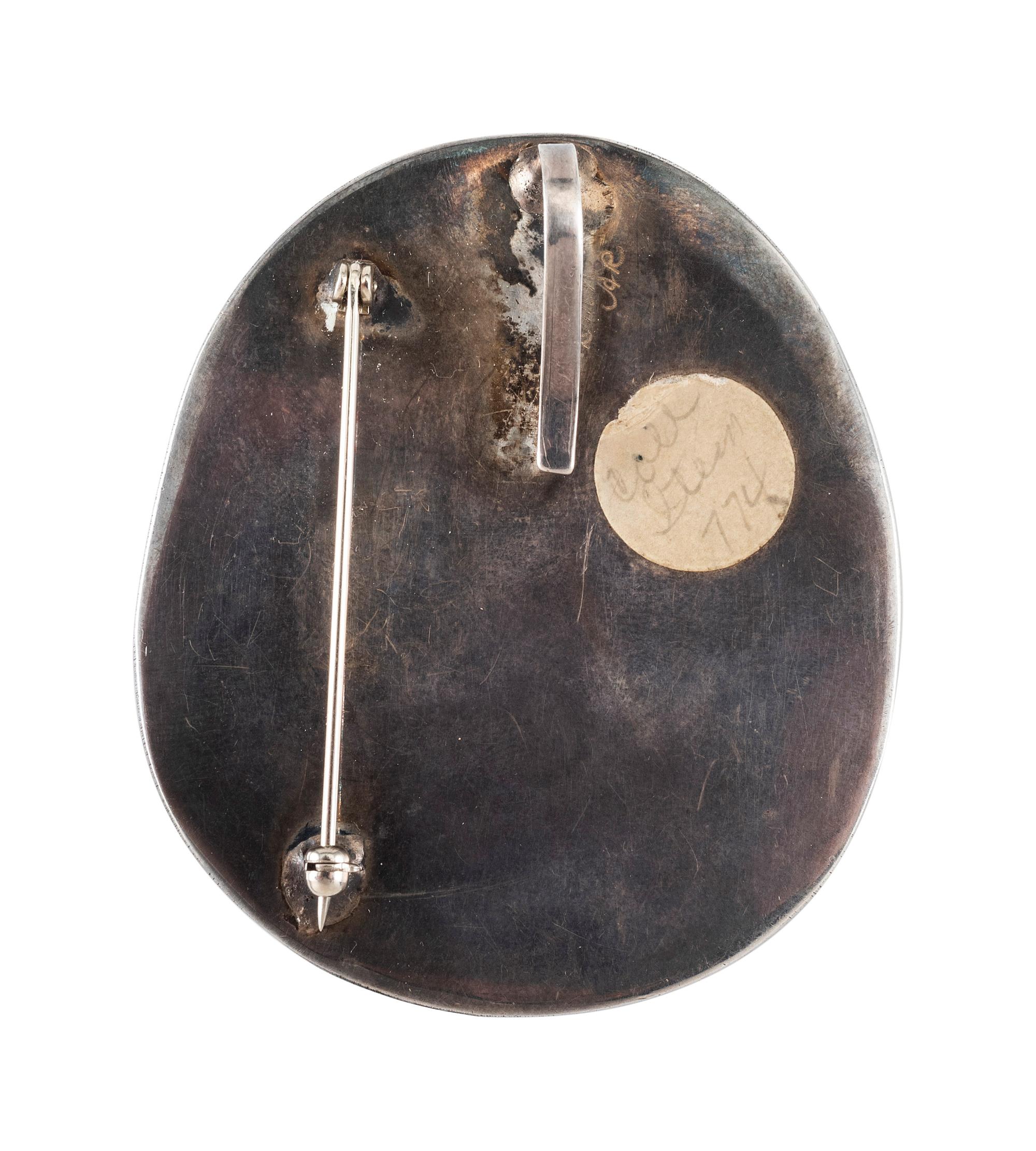 Navajo Silver Shadow Box Pin / Pendant, with Royston Turquoise