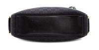 A Gucci Black Monogram Canvas Square Shoulder Bag, 10.5" H x 11" W x 3" D; Shoulder strap: 8.5".