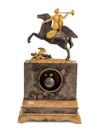 A Louis Philippe Gilt Bronze and Steel Figural Mantel Clock