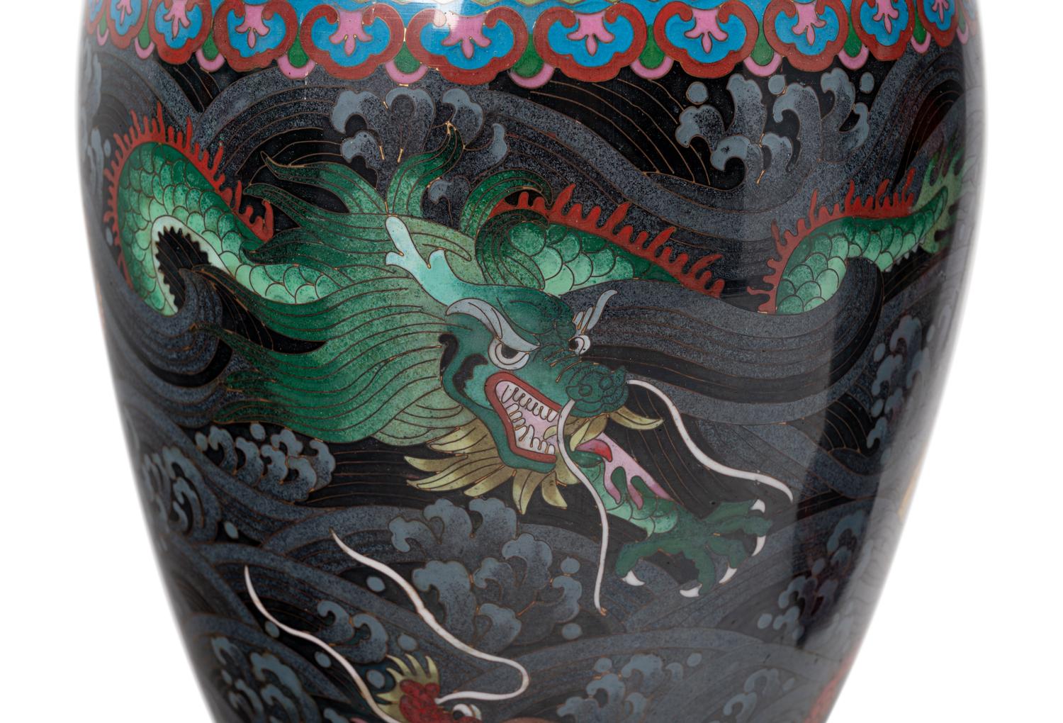 Two Pairs of Chinese Cloisonné Enameled Vases