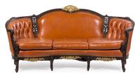 A Louis XV Style Parcel Gilt Parlor Suite Height 37 1/2 x width 80 x depth 34 inches.