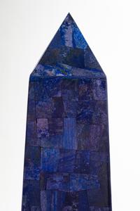 A Pair of Monumental Lapis Lazuli Veneered Obelisks