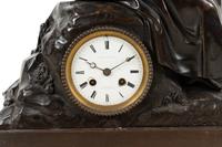 A Louis Philippe Bronze Figural Mantel Clock