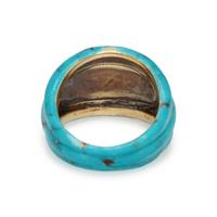 YELLOW GOLD AND ENAMEL RING