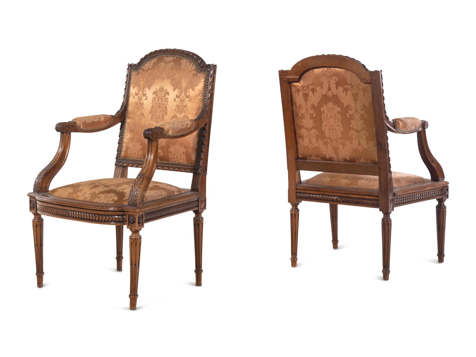 A Louis XVI Style Walnut Seating Suite