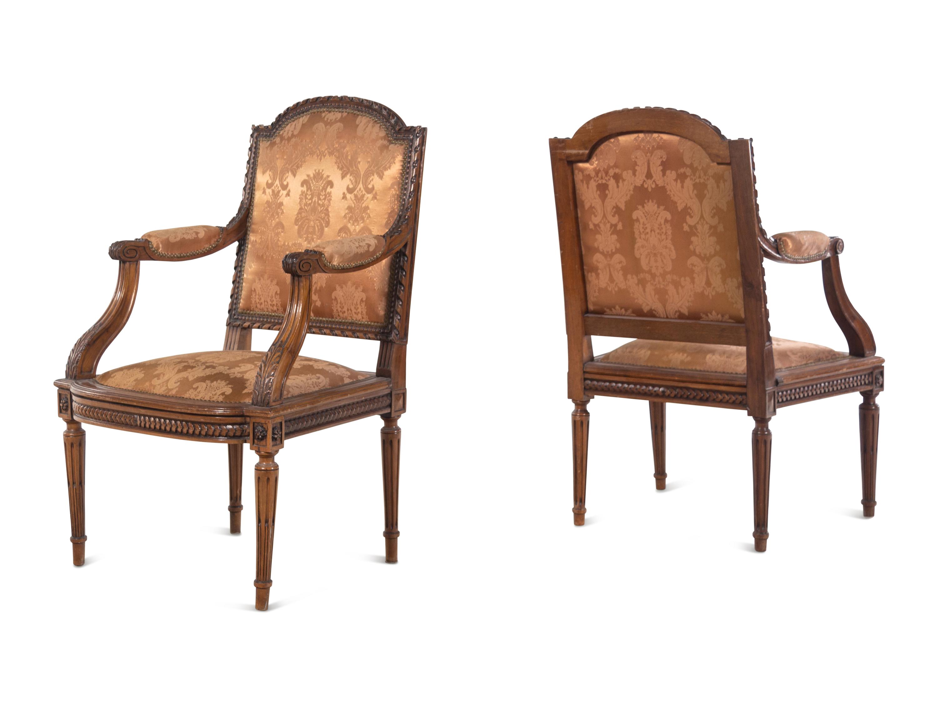A Louis XVI Style Walnut Seating Suite
