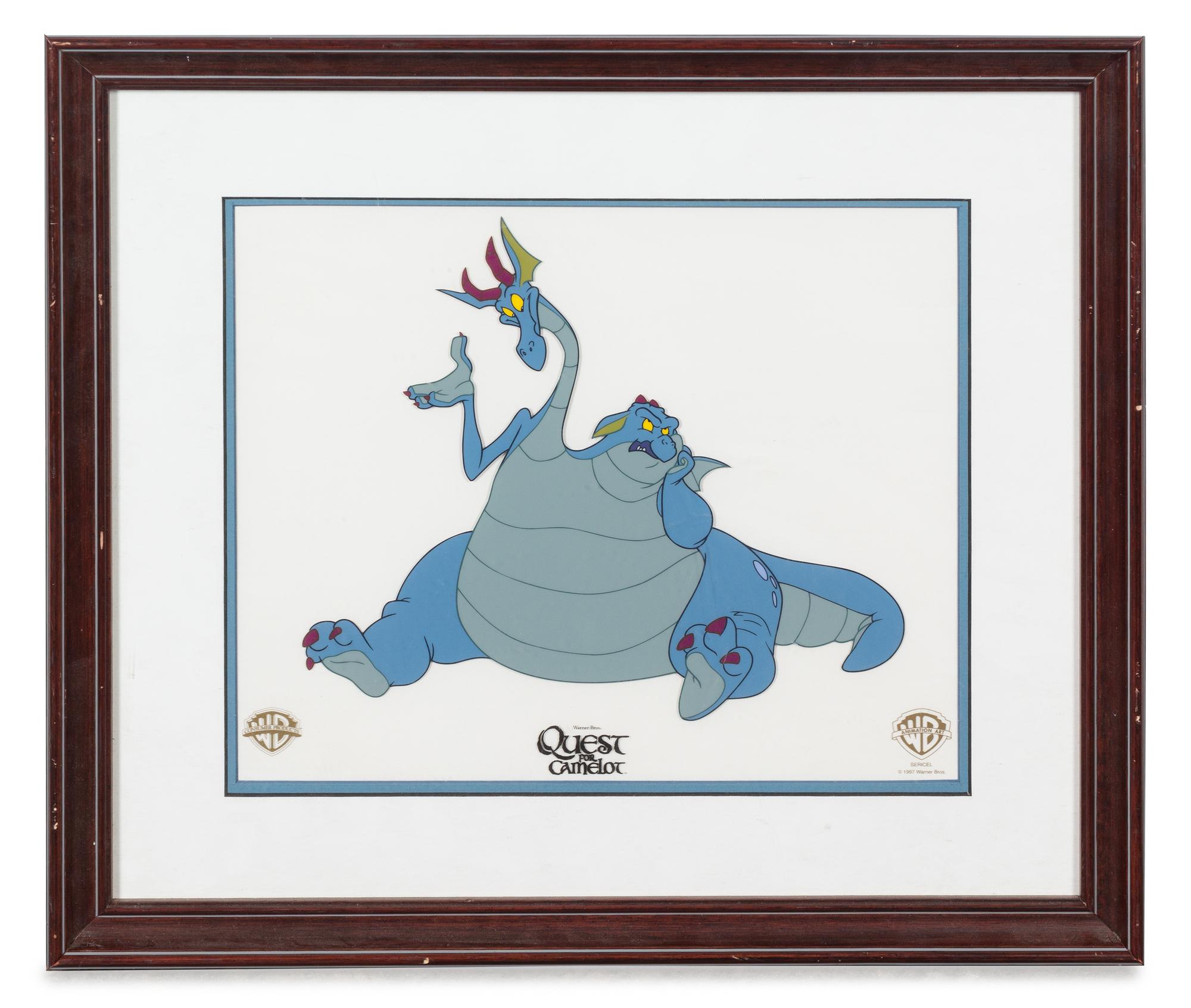 Two Warner Brothers Quest for Camelot Animation Cels Each 15 3/4 x 17 3/4 inches overall.