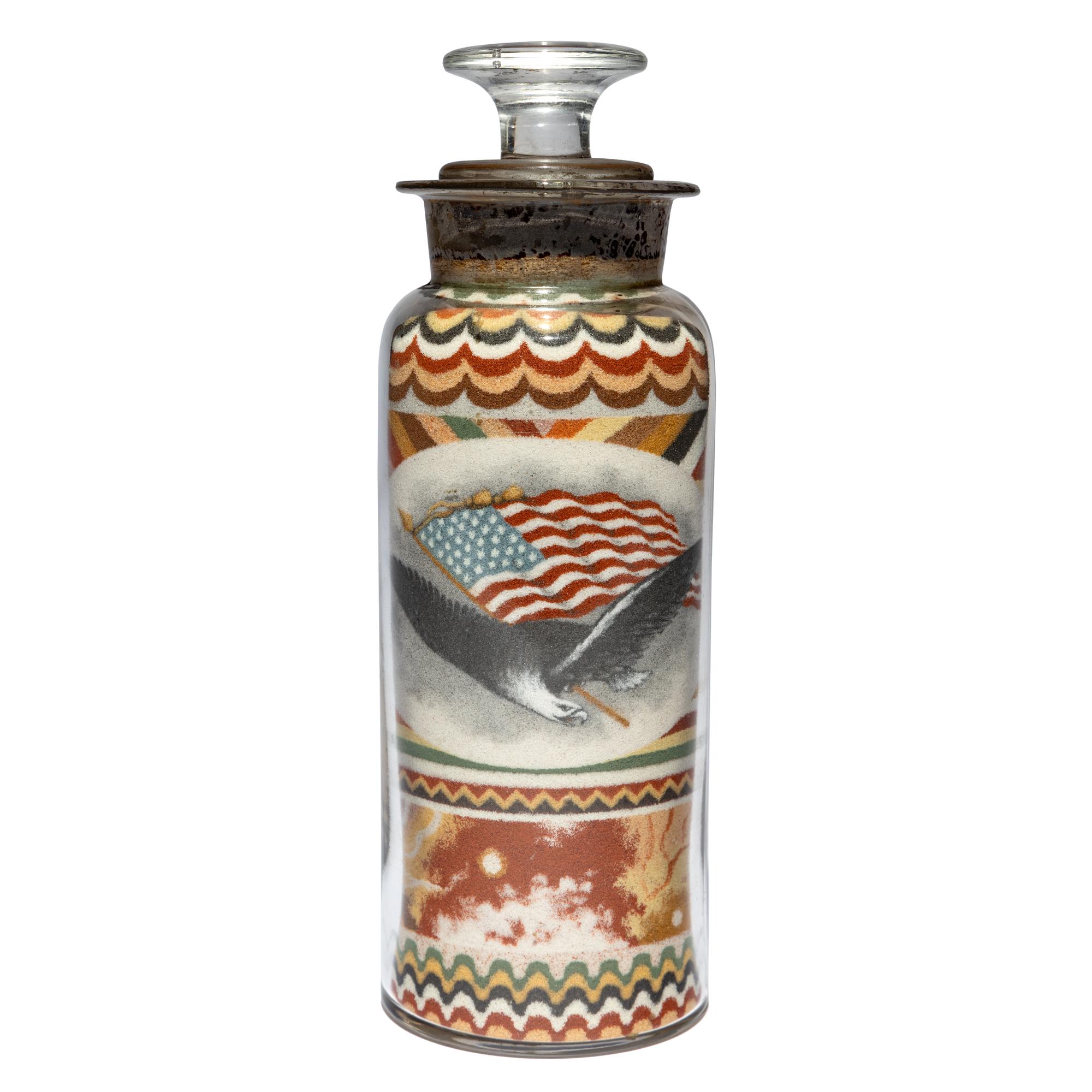 A Sand Art Bottle, Andrew Clemens (1857-1895), McGregor, Iowa, Circa 1886
