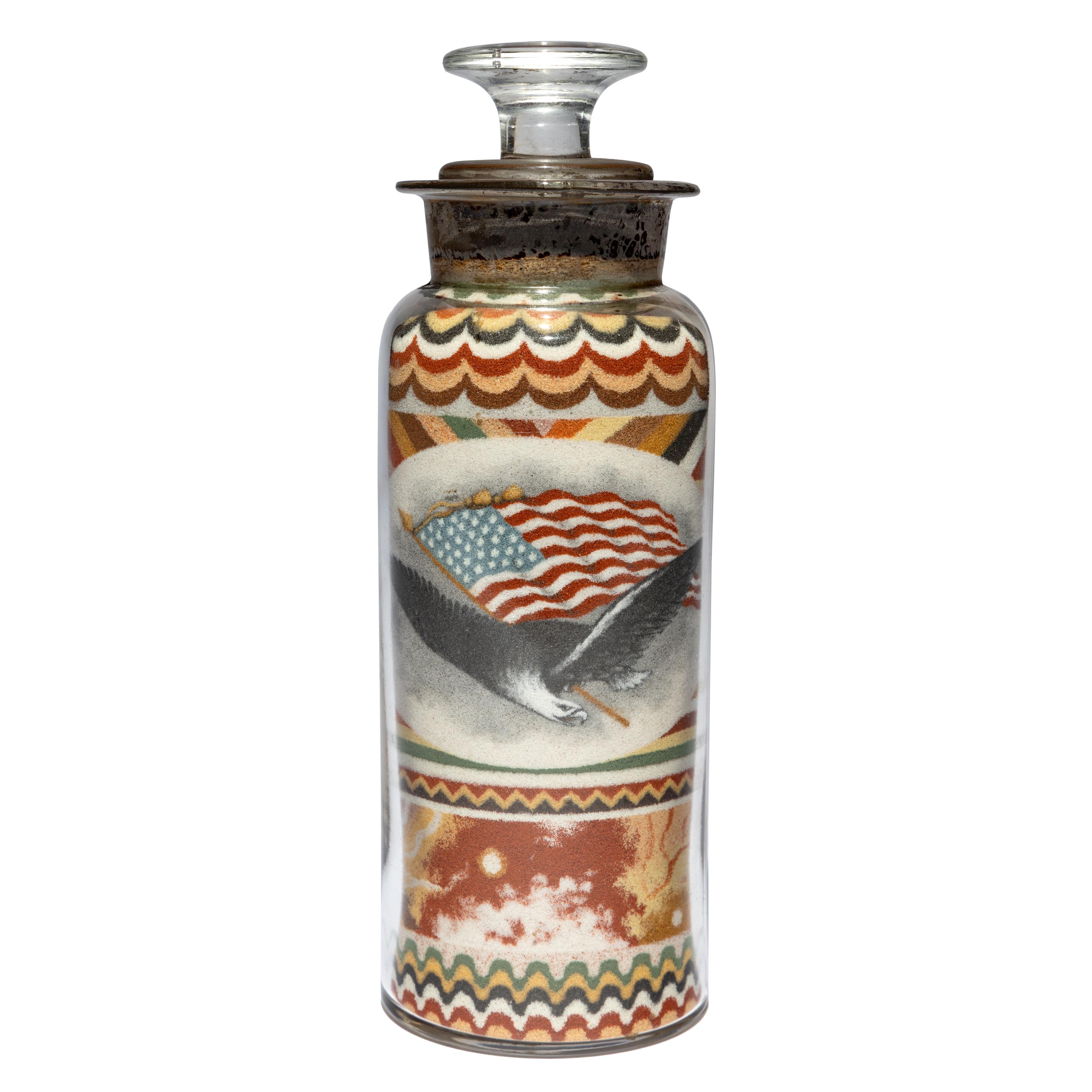 A Sand Art Bottle, Andrew Clemens (1857-1895), McGregor, Iowa, Circa 1886