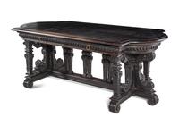 An Italian Renaissance Style Ebonized Library Table