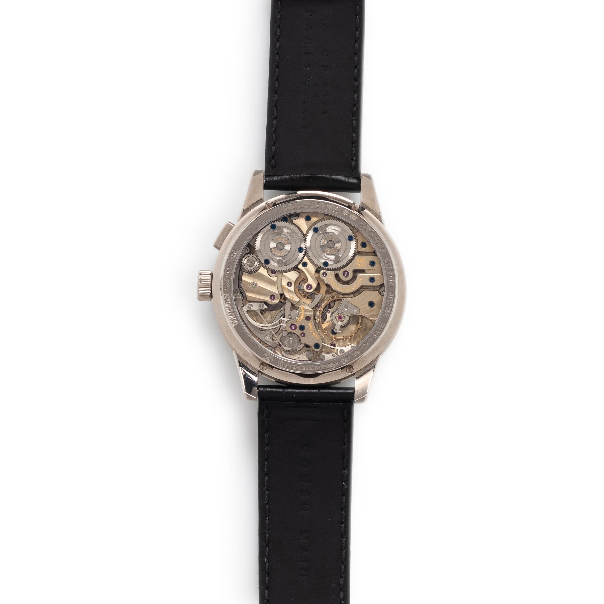 JAEGER-LECOULTRE, REF. 603.3.28.S 18K WHITE GOLD 'DUOMÈTRE À CHRONOGRAPHE' WATCH