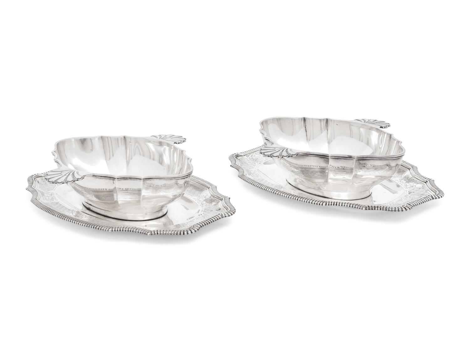 A Pair of French Silver Sauce Boats