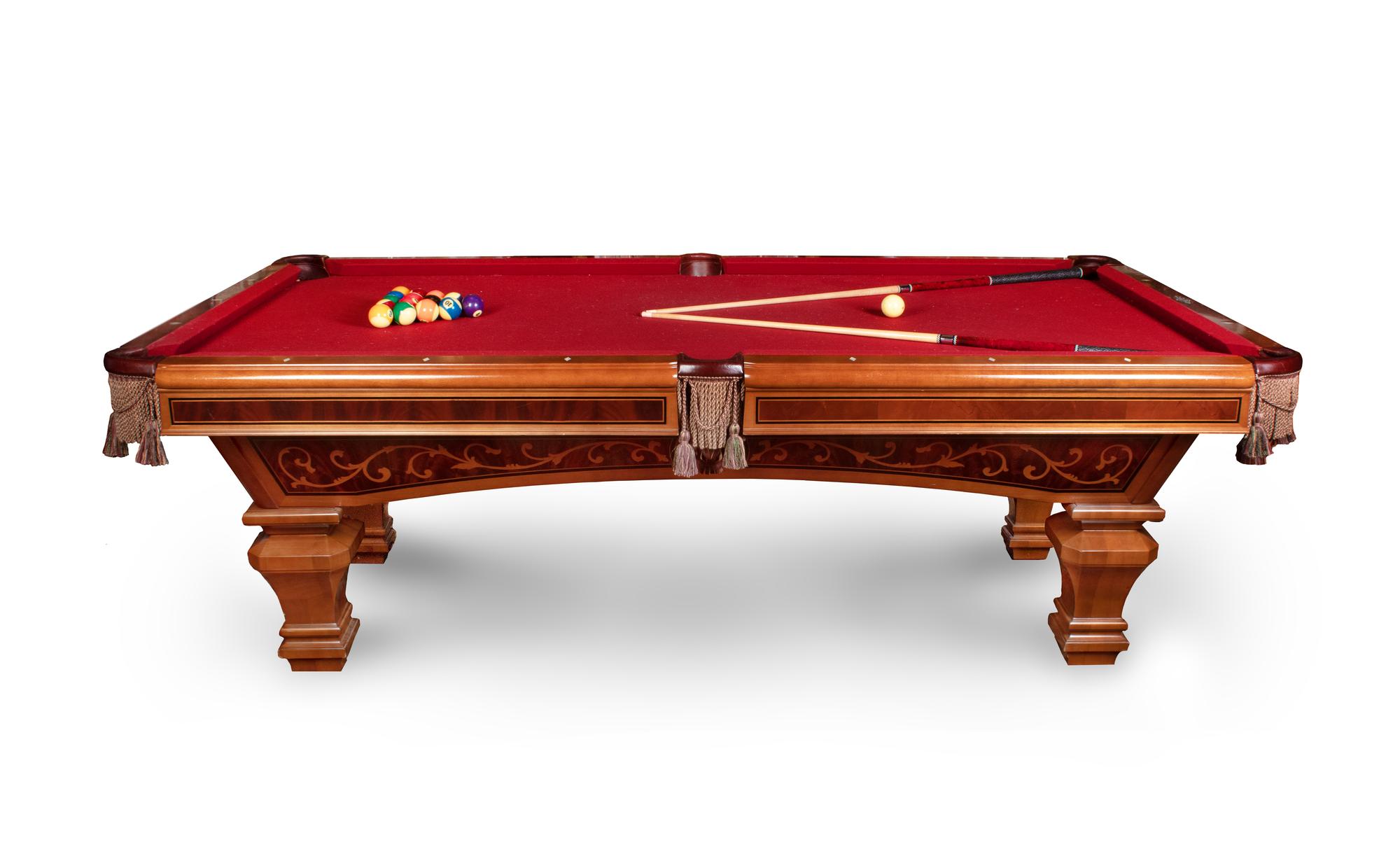 A Brunswick Ashbee Mahogany Pool Table and Chair