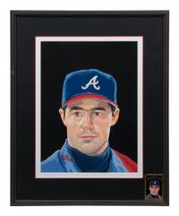 A 1996 Dick Perez Original Greg Maddux Donruss Diamond Kings Artwork,