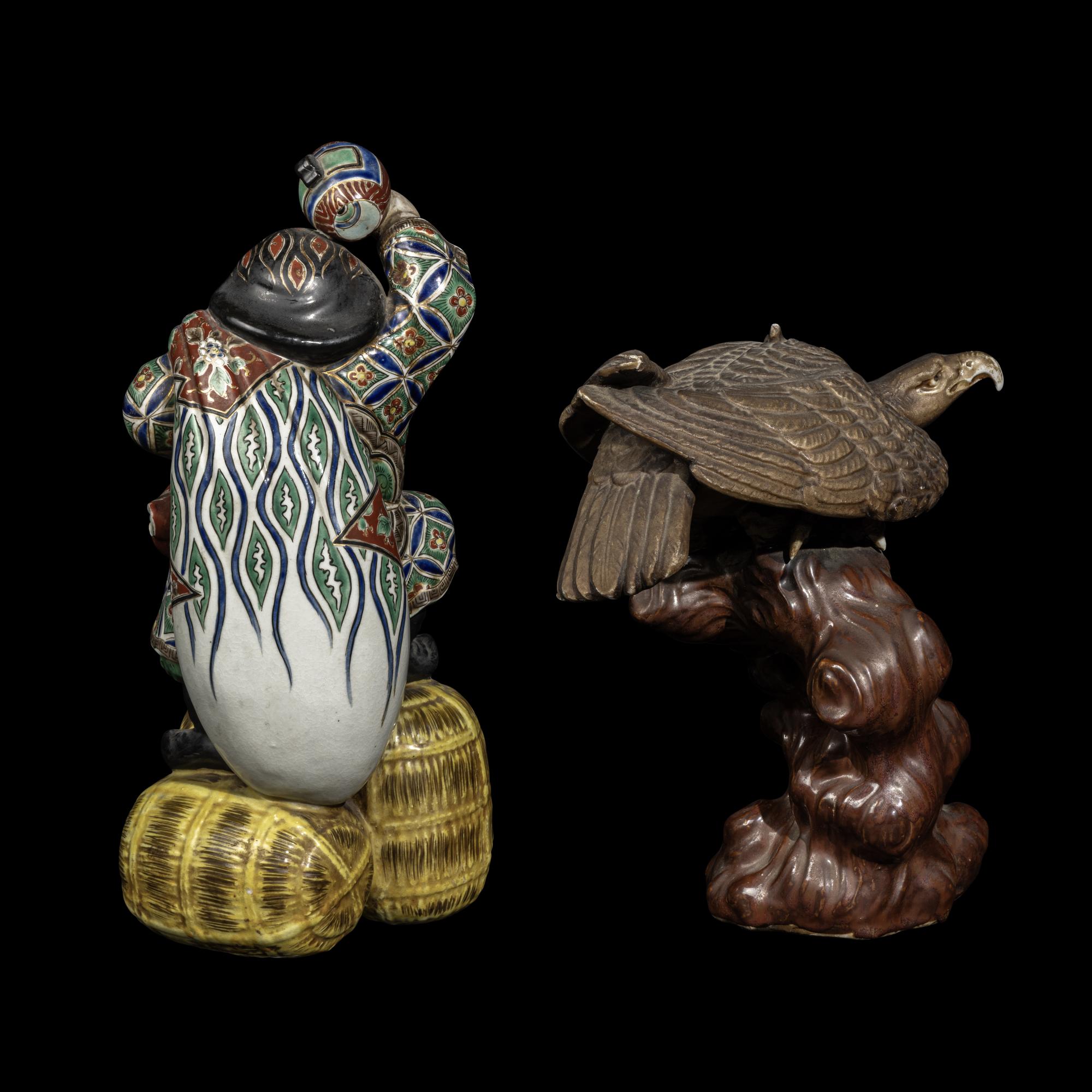 Two Japanese Kutani Porcelain Figures