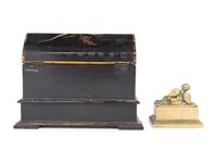 A Victorian Papier-Mâché Ink Stand and Stationery Box