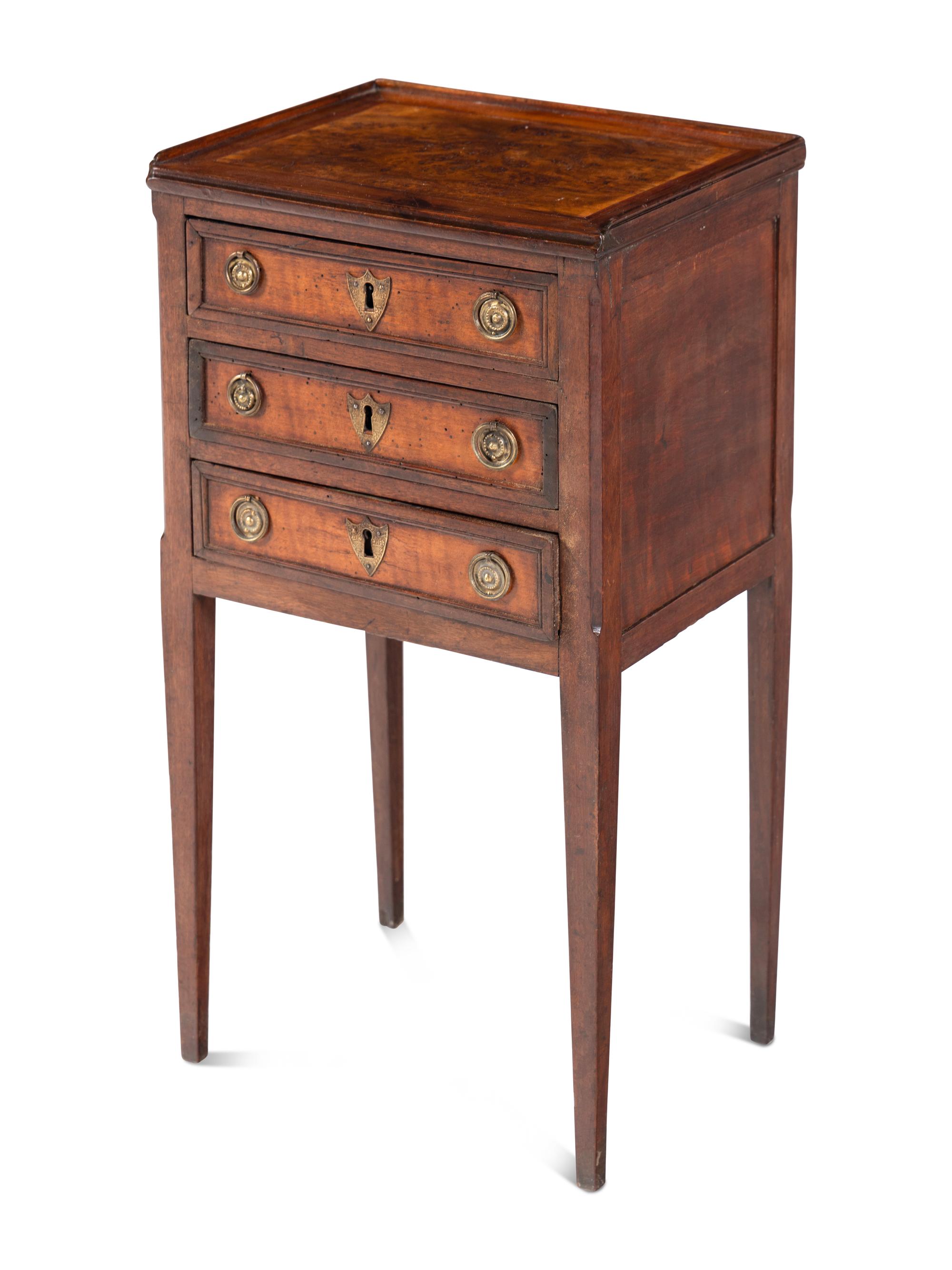 A Directoire Burlwood and Walnut Chiffonière