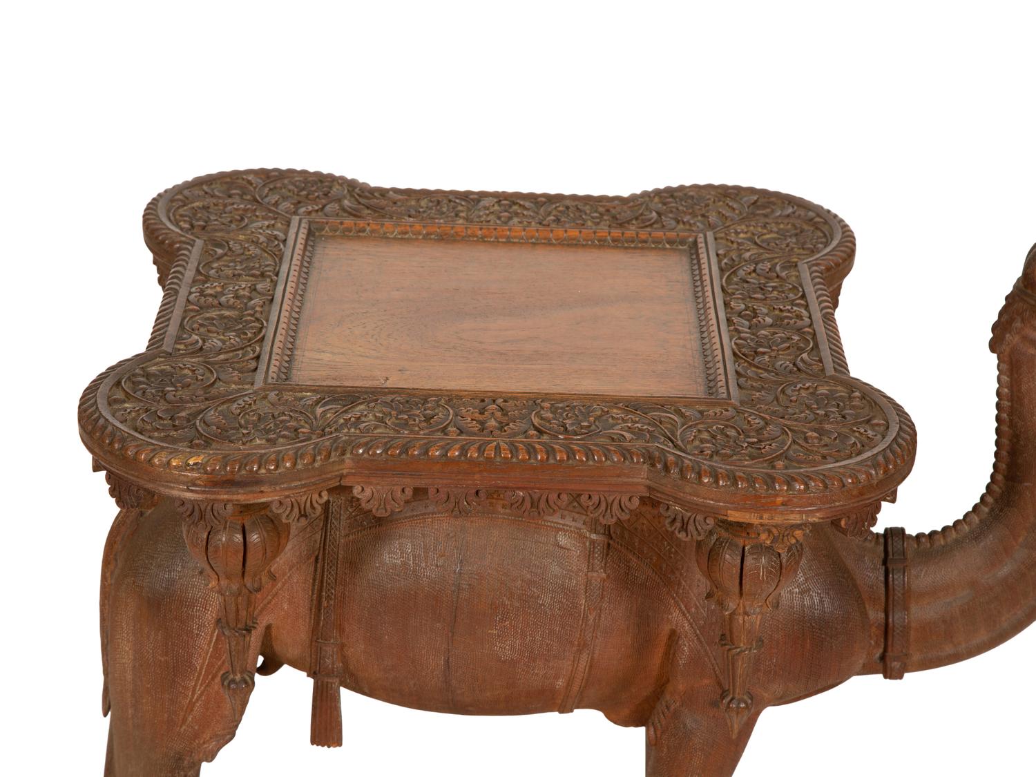 A Middle Eastern Carved Oak Camel-Form Side Table