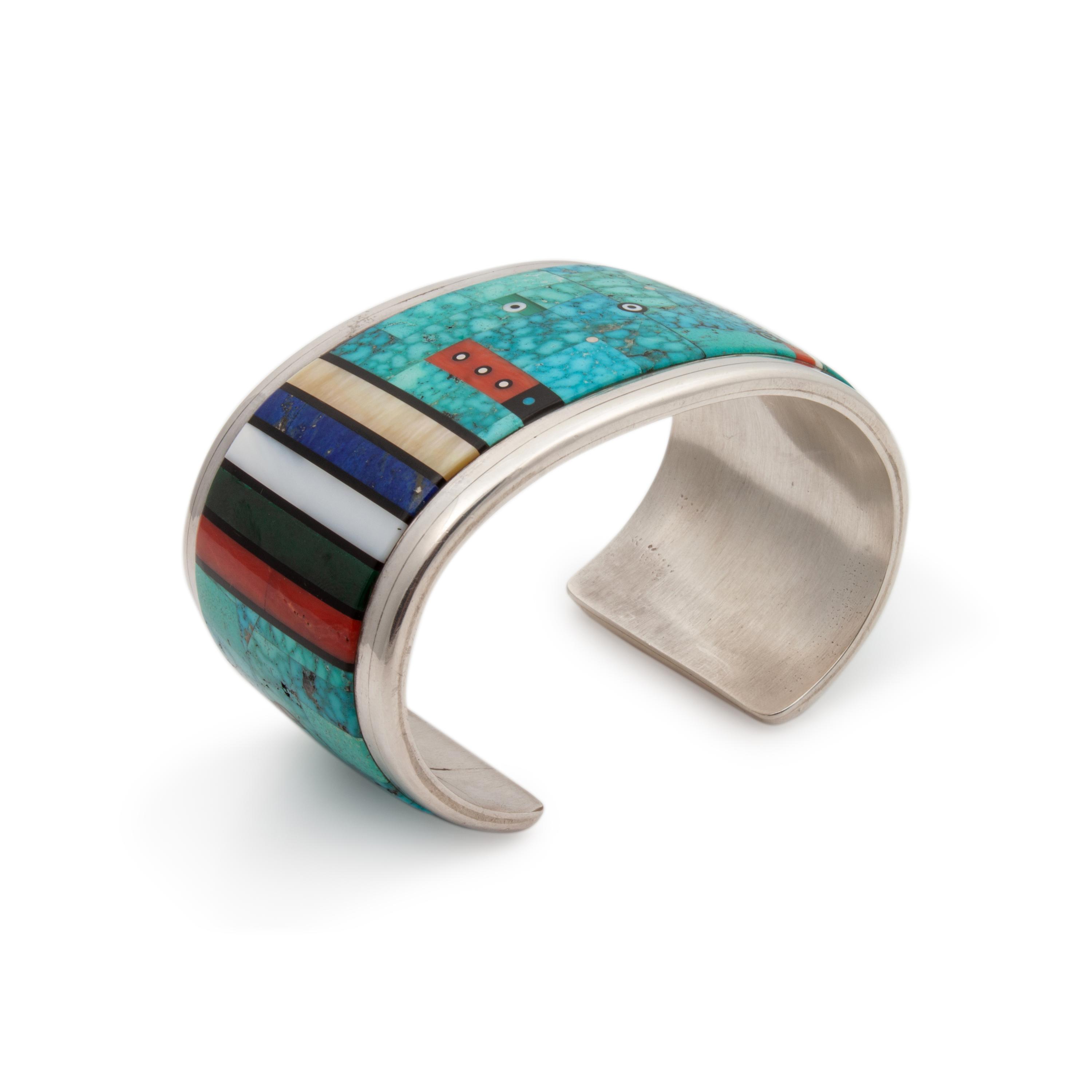 Silver Cuff with Mosaic Inlay Lot is located and will ship from Denver, Colorado