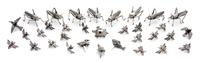 A Group of Silver Zoomorphic Table Articles, various makers, comprising a set of eight Grasshopper-form placecard holders, a set of six