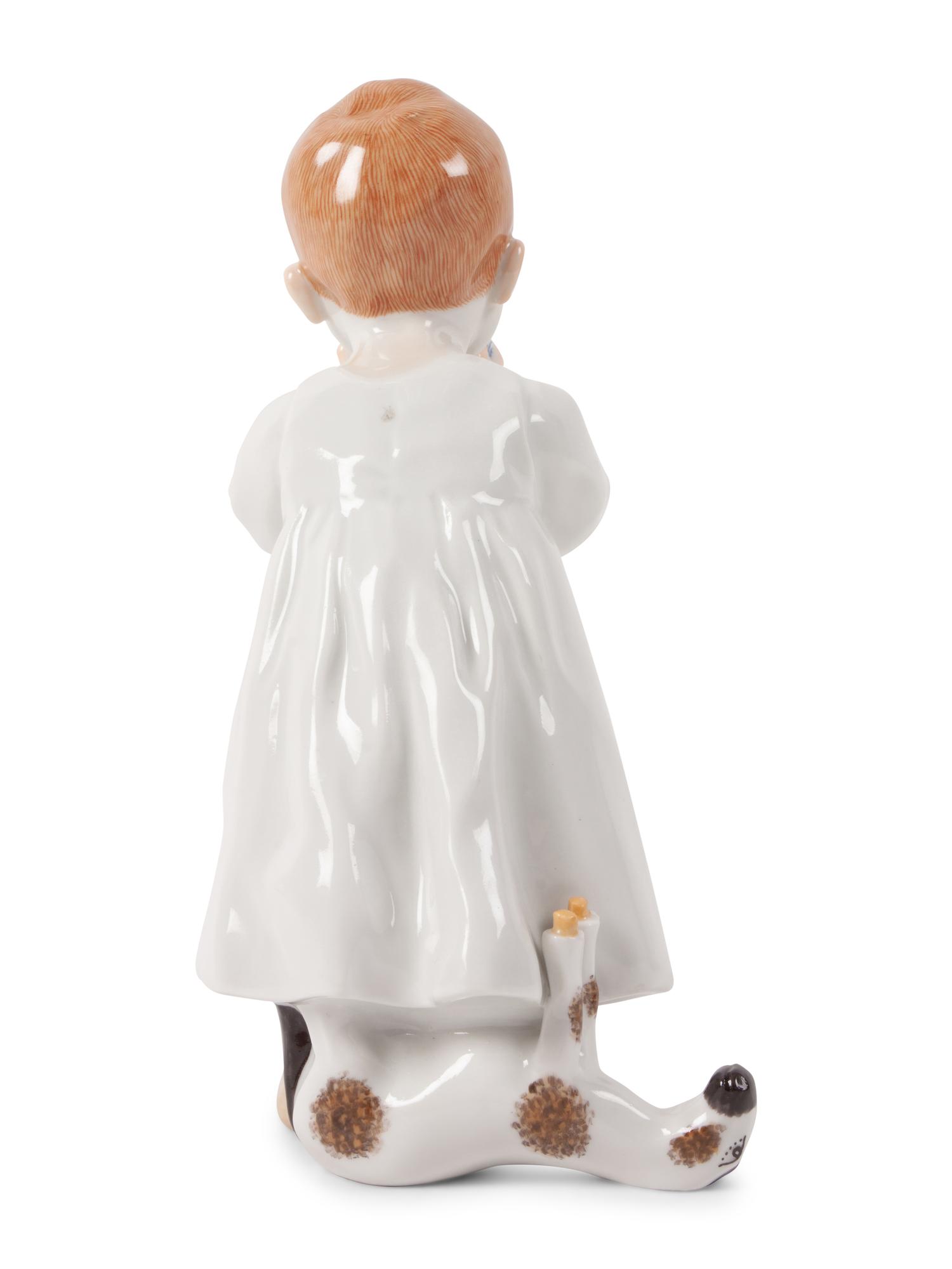 A Meissen Porcelain Figure of a Boy Drinking From Cup, by Konrad Hentschel