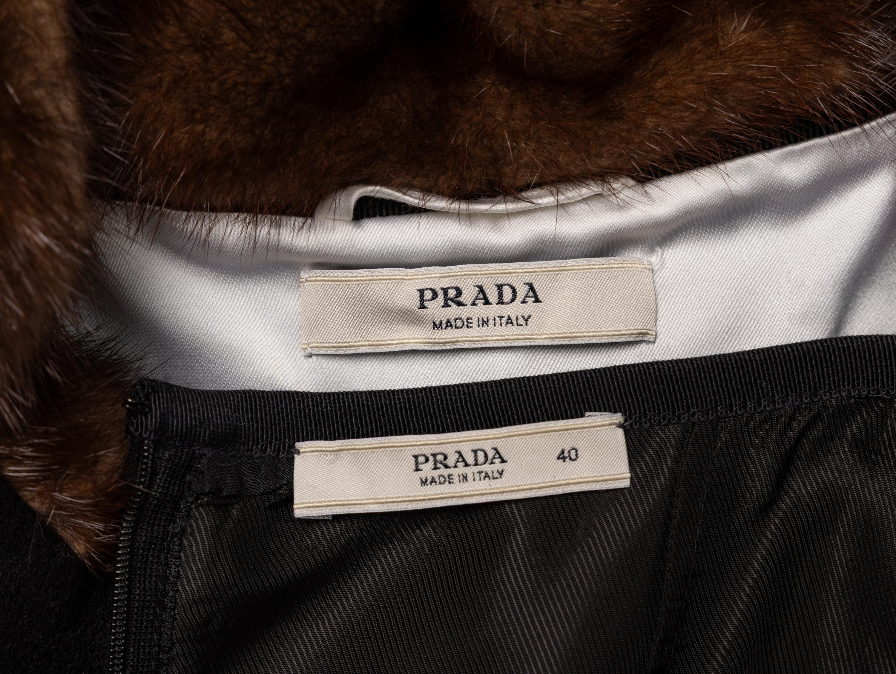 Prada, Mink-Collar Skirt Suit