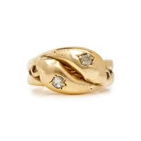 VICTORIAN, YELLOW GOLD AND DIAMOND SNAKE RING