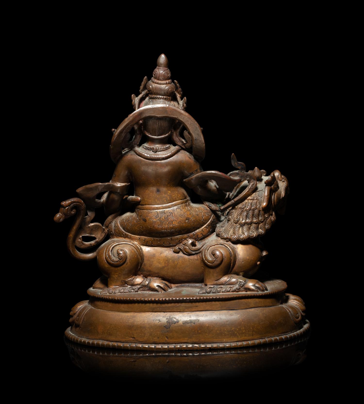 A Sino-Tibetan Gilt Bronze Figure of a Bodhisattva Vaishranava