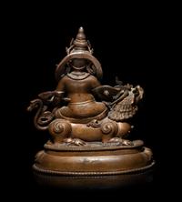 A Sino-Tibetan Gilt Bronze Figure of a Bodhisattva Vaishranava