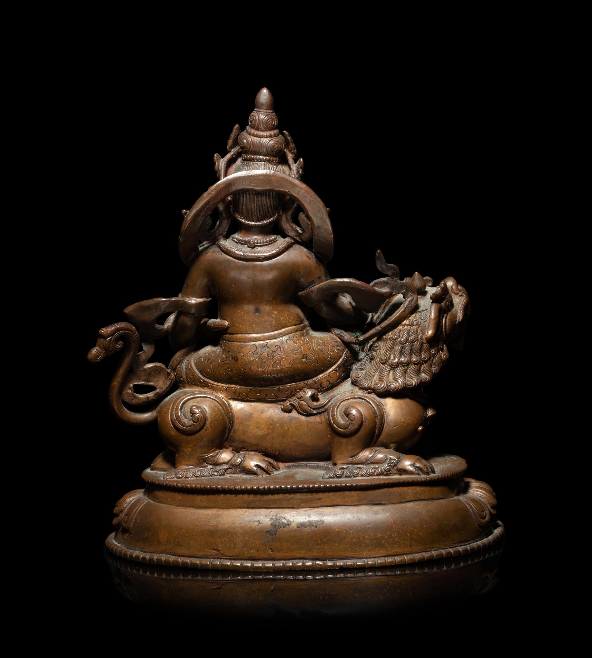 A Sino-Tibetan Gilt Bronze Figure of a Bodhisattva Vaishranava