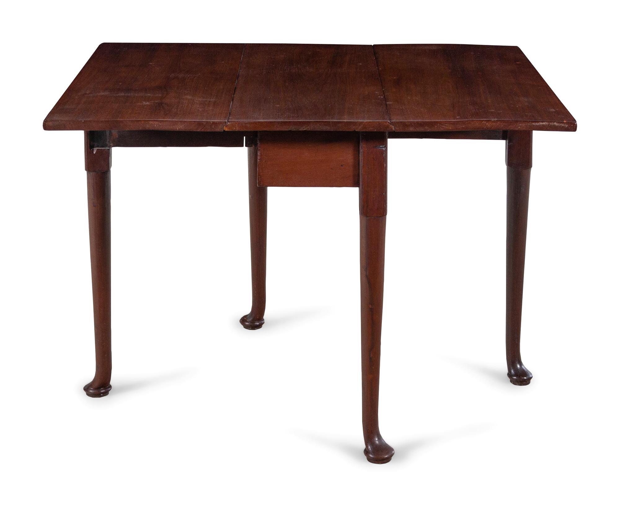A Queen Anne Mahogany Pad-Foot Drop-Leaf Table