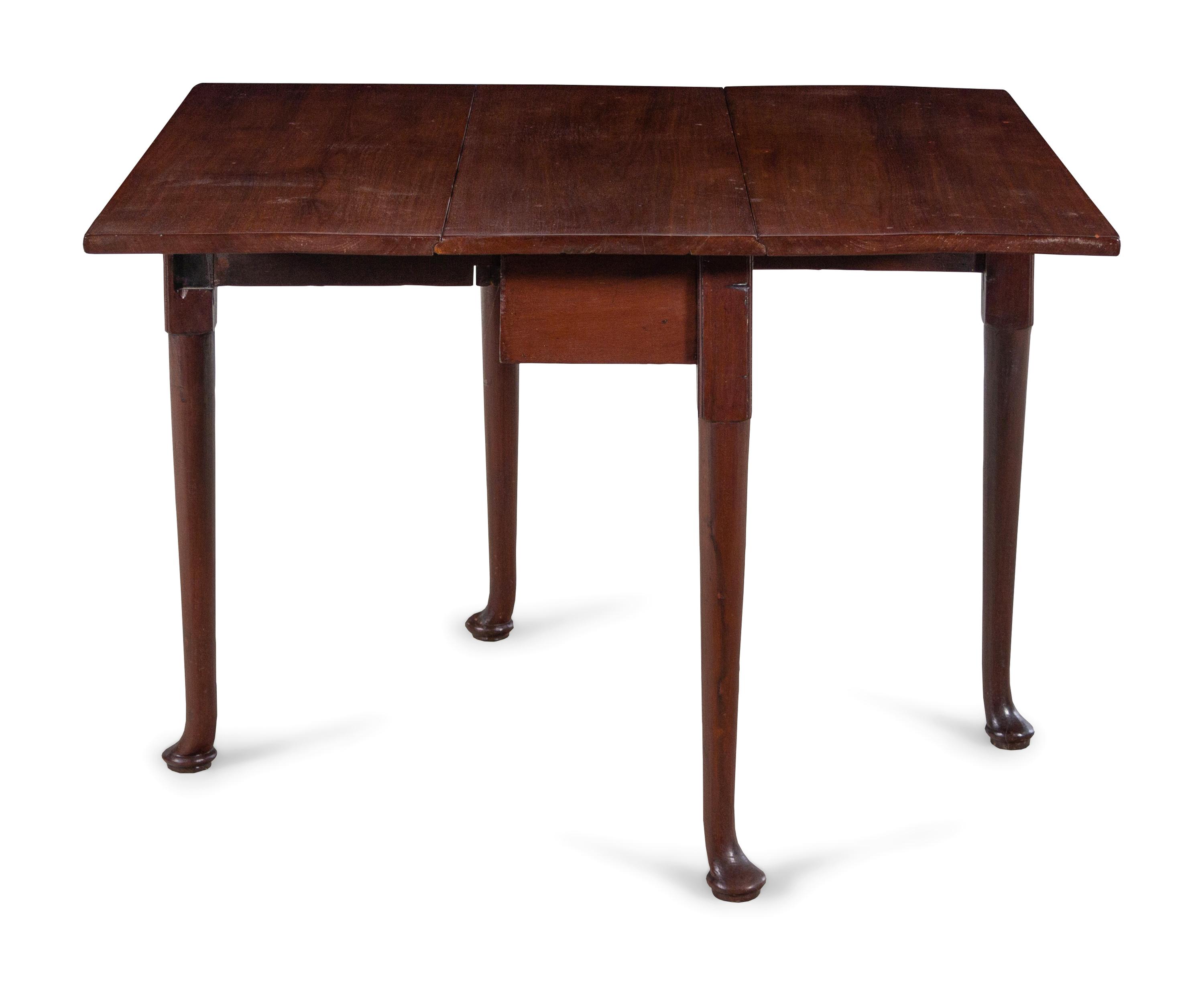 A Queen Anne Mahogany Pad-Foot Drop-Leaf Table