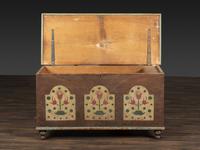 A Country Grain and Floral Painted Pine Painted Blanket Chest