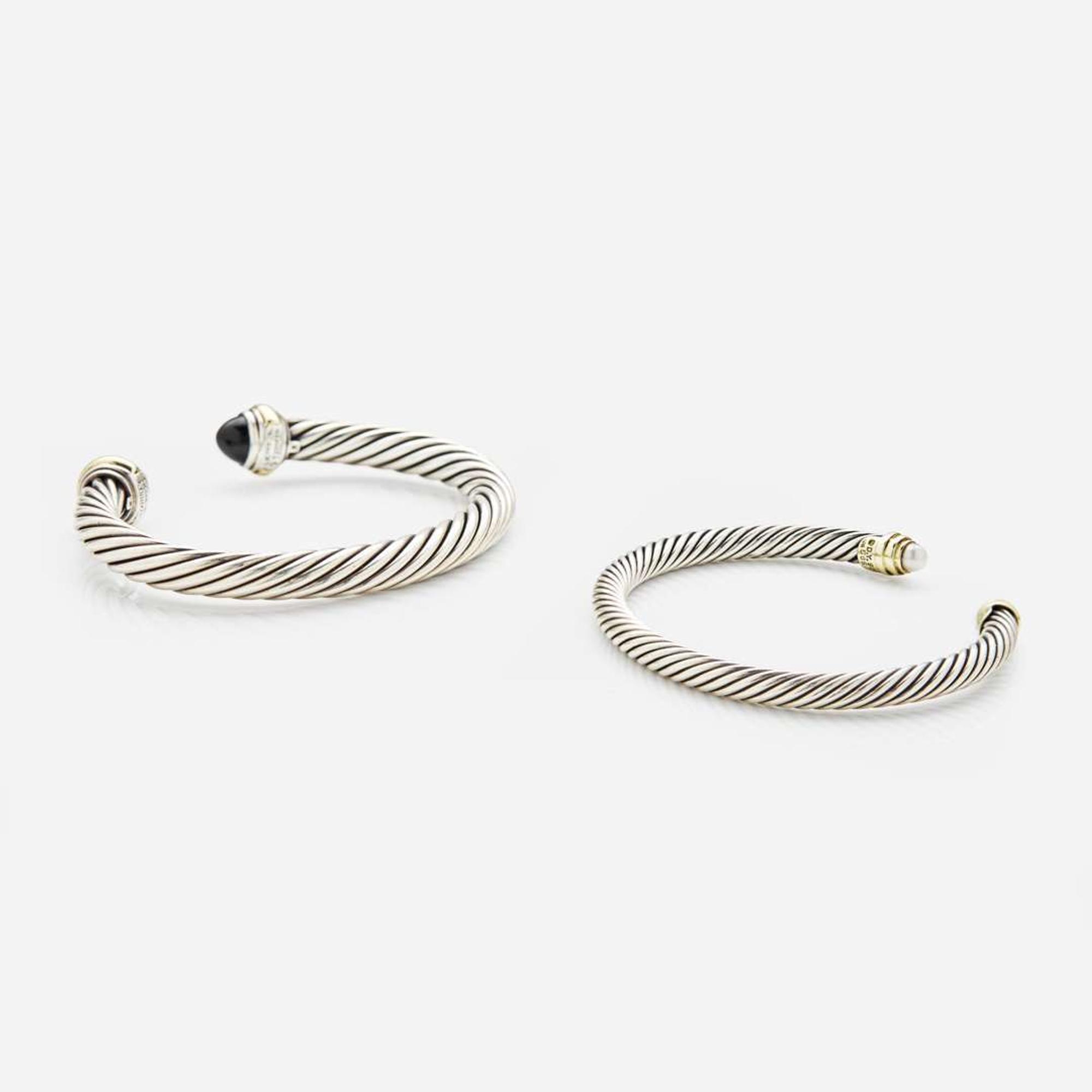 A Collection of Two David Yurman Sterling Silver Bracelets David Yurman