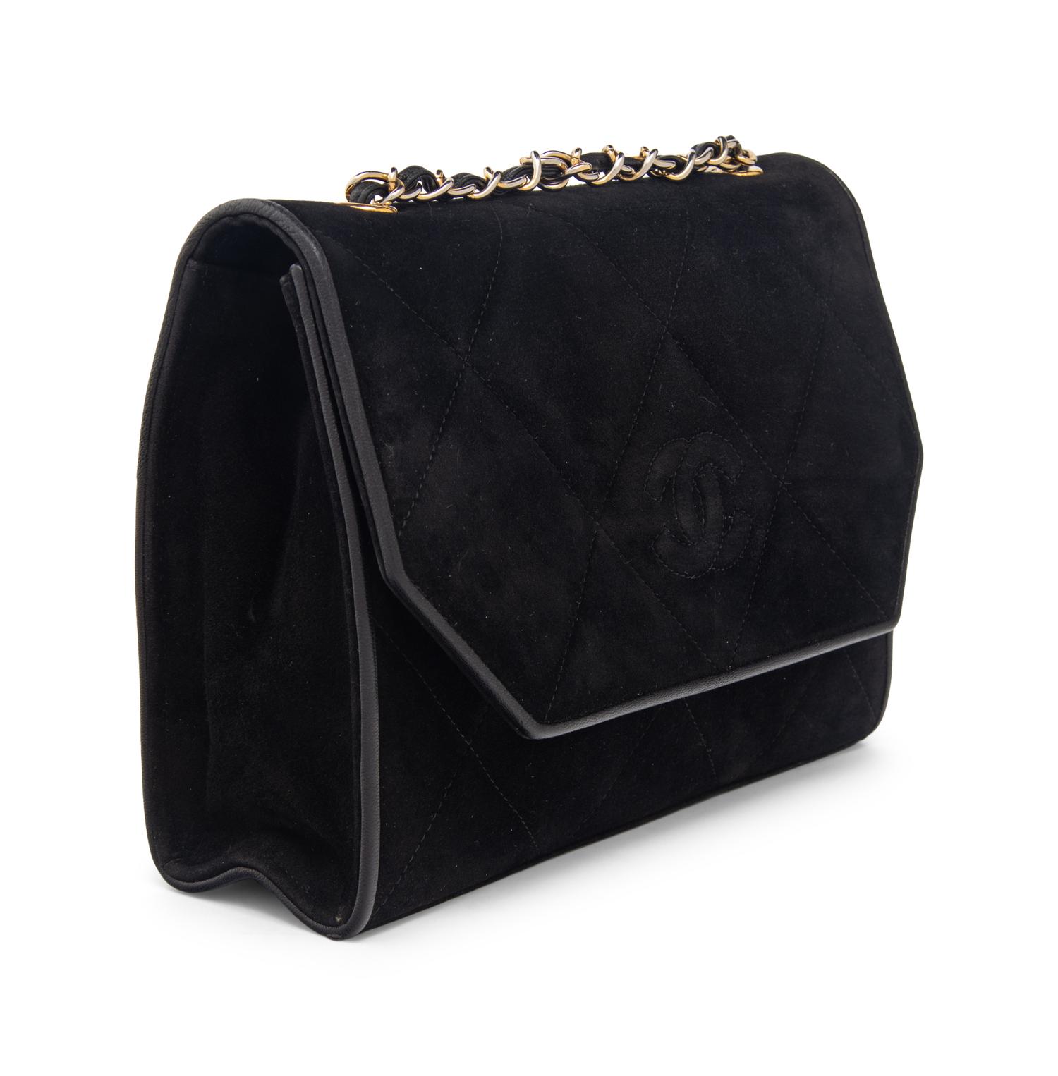 Chanel Black Suede Shoulder Bag