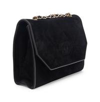 Chanel Black Suede Shoulder Bag