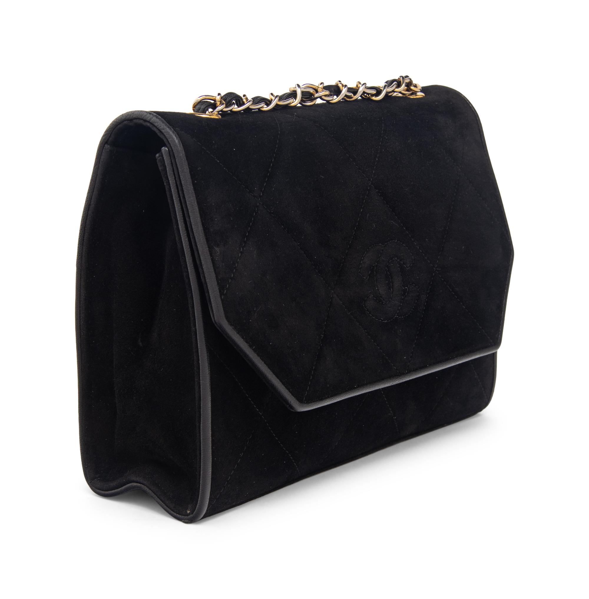 Chanel Black Suede Shoulder Bag