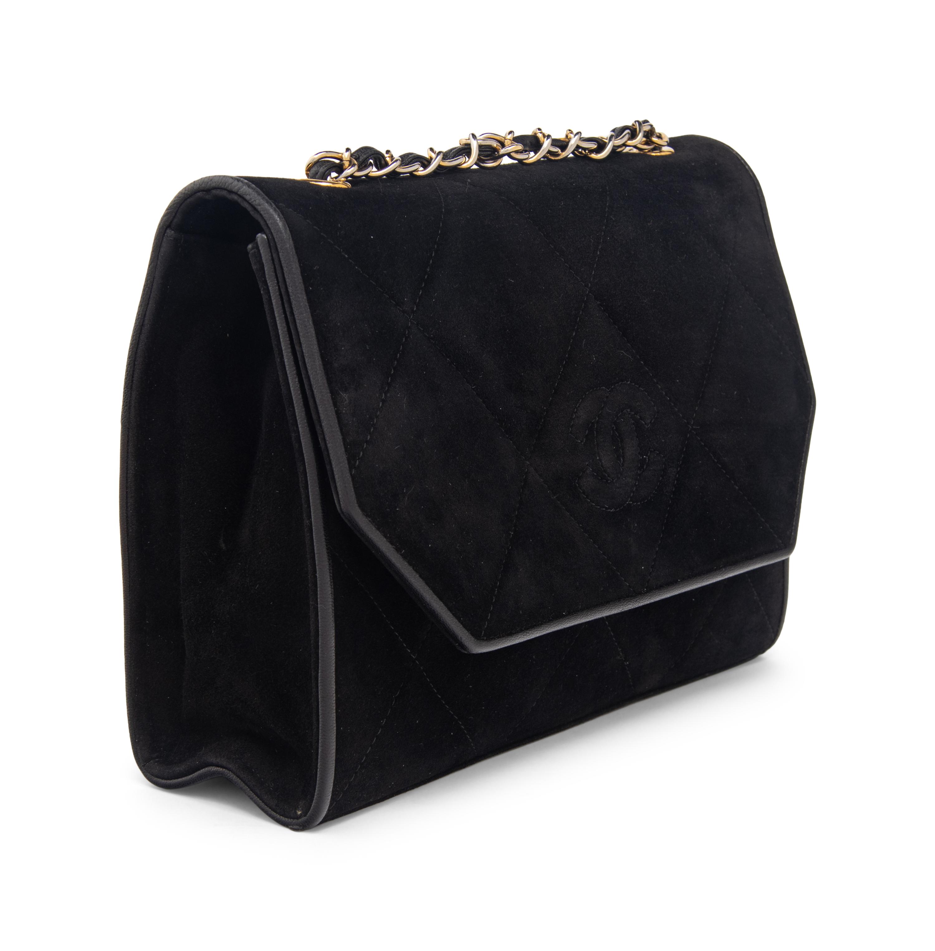 Chanel Black Suede Shoulder Bag
