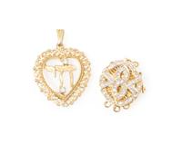 A Collection of Yellow Gold and Diamond Jewelry, 4.60 dwts.
