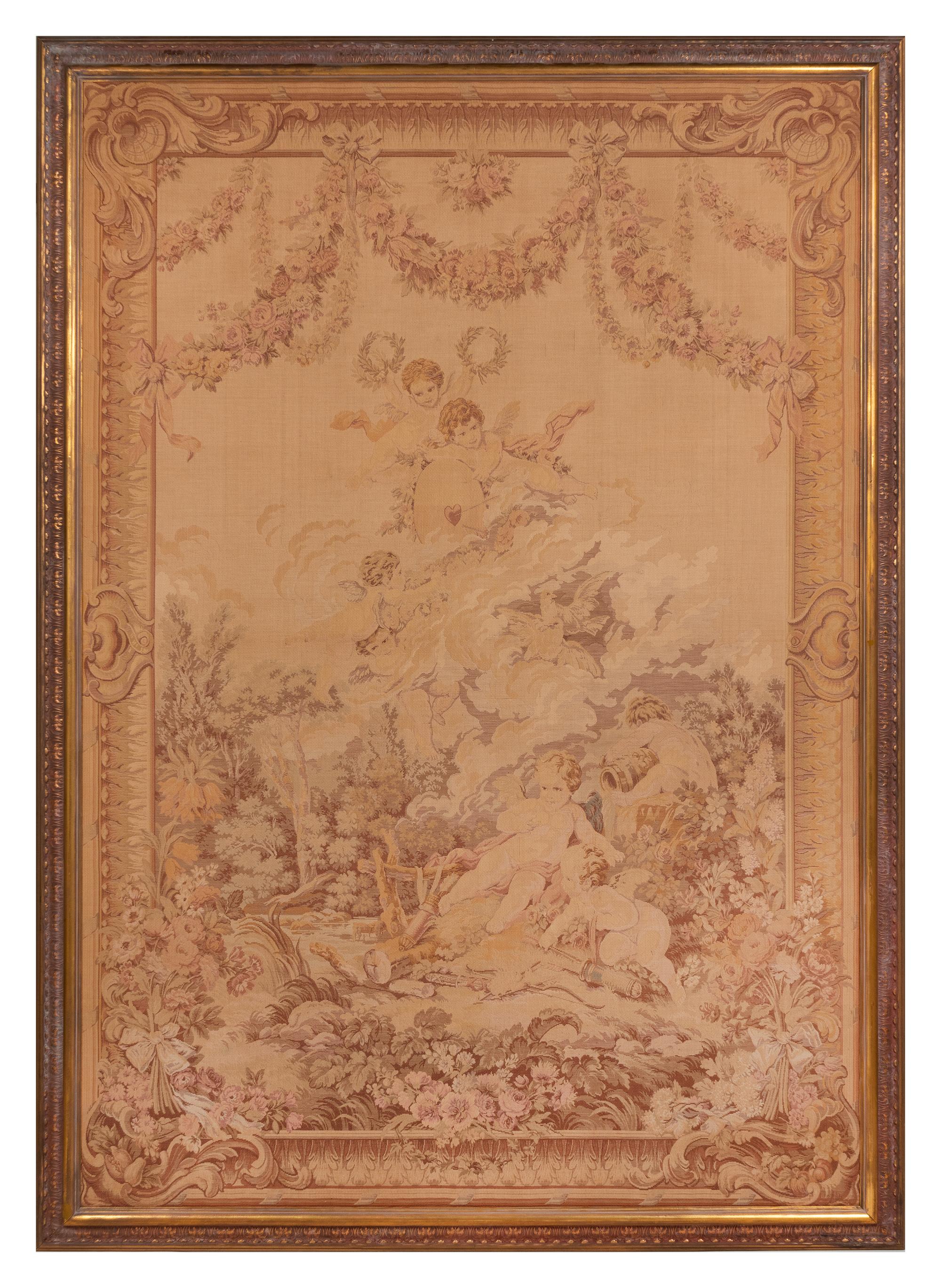 A Framed Aubusson Style Tapestry