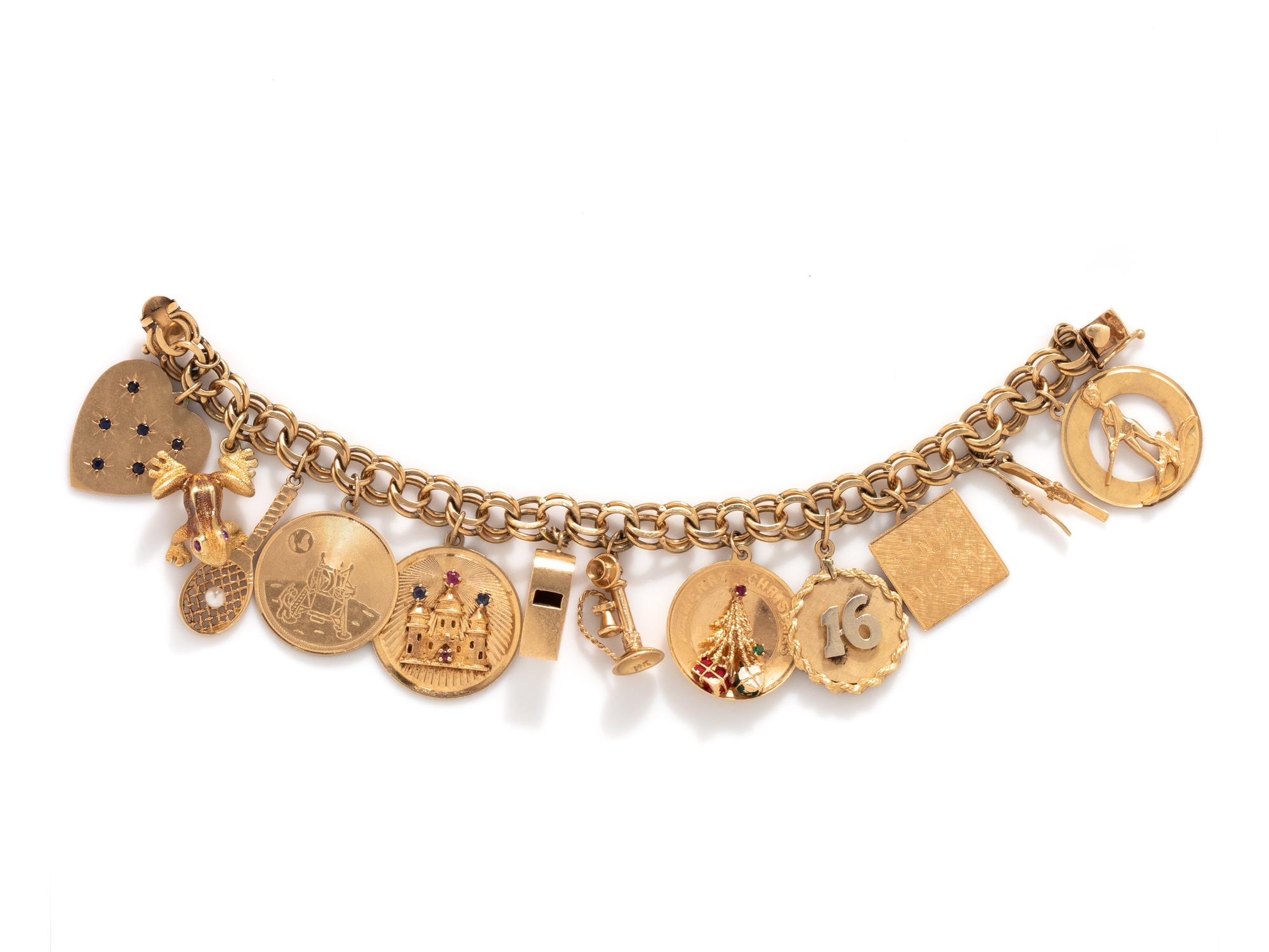 YELLOW GOLD CHARM BRACELET