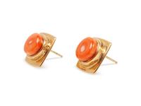 18k Gold and Coral Earrings